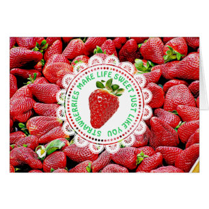 Carte d'amitié aux fraises mignonnes