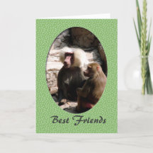Carte d'amitié des meilleurs amis singes.