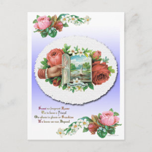 Carte d'amitié florale Rose victorienne