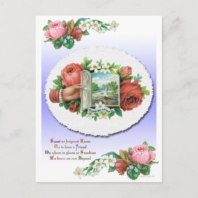 Carte d'amitié florale Rose victorienne (Devant)