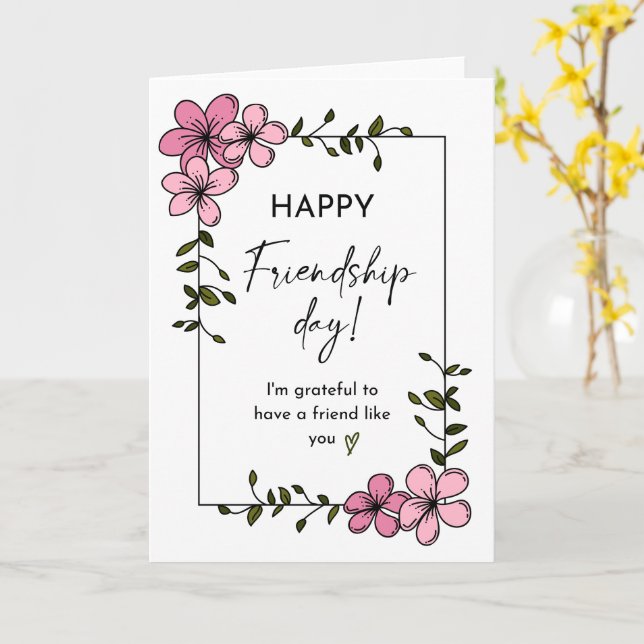 Carte d'amitié, Joyeuse Journée d'amitié, Ami (Fleur jaune)