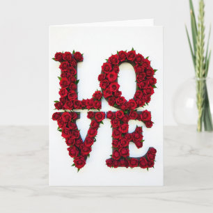 Carte d'amour à la rose rouge simple