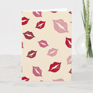Carte d'amour aux baisers aux lèvres rouges