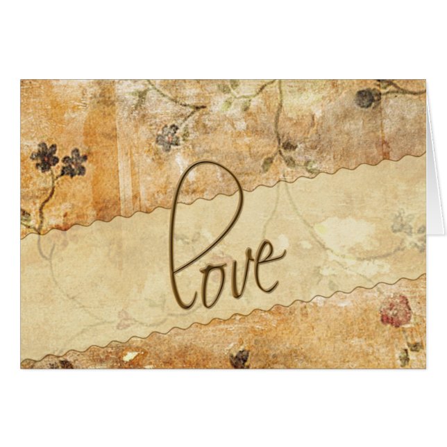 Carte d'amour… avec des fleurs (Devant horizontal)
