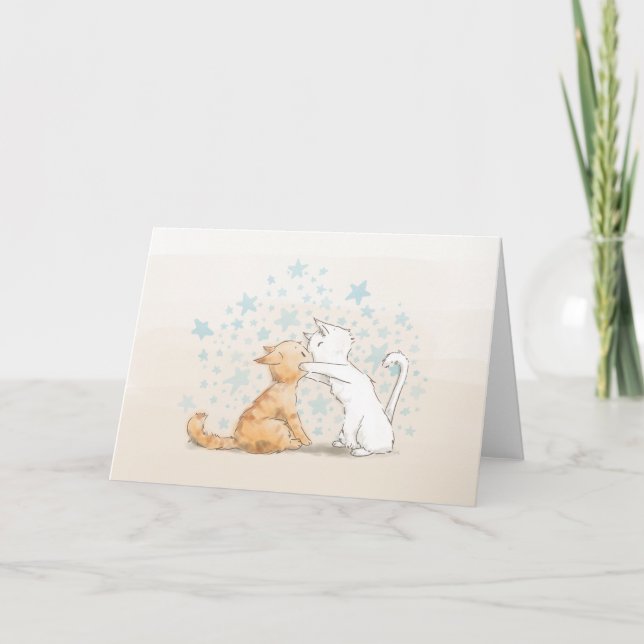 Carte d'amour Blank Kissing Kitties (Devant)