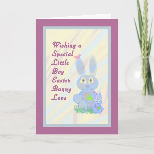 Carte d'Amour Bunny de Pâques pour petit garçon (Devant)