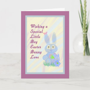 Carte d'Amour Bunny de Pâques pour petit garçon