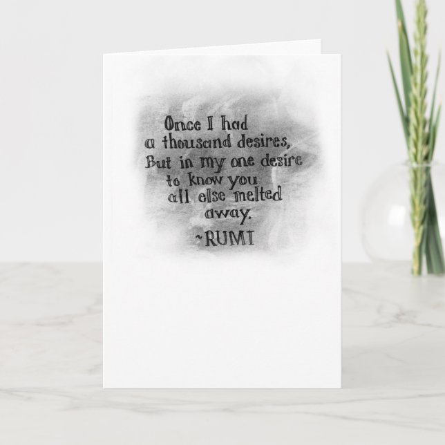 Carte d'amour - citation inspirée de Rumi (Devant)