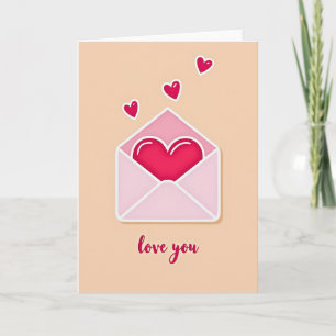 Carte d'amour Cœur Cramoisi