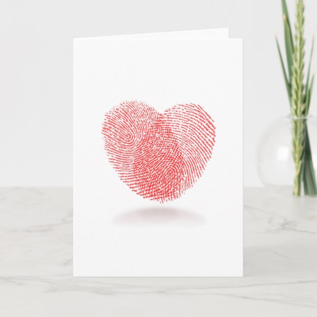 Carte d'amour Coeur d'empreintes digitales (Devant)