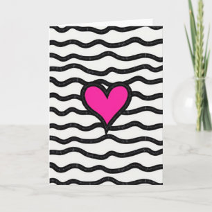 Carte d'amour cœur rose moderne