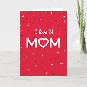 Carte d'amour Cœurs Rouges pour Maman
