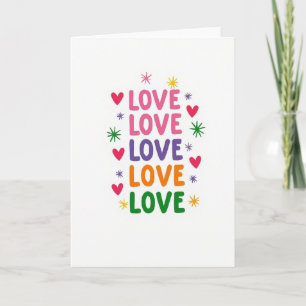 Carte d'amour colorée simple