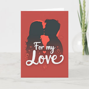 Carte d'amour de baiser romantique