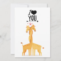 Carte d'amour de girafe mignonne pour la Saint-Val