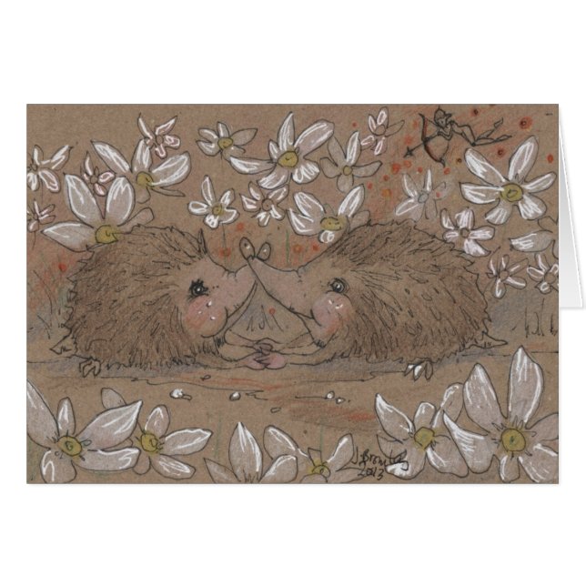 Carte d'amour de hérisson (Devant horizontal)
