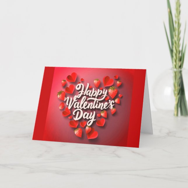 Carte d'amour de la fraise de la carte Valentine (Devant)