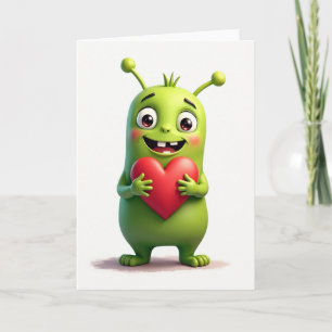 Carte d'amour de l'alien mignon