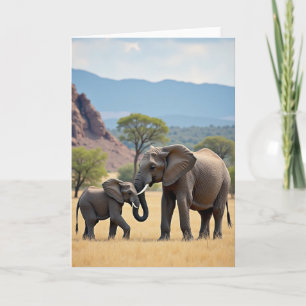 Carte d'amour de l'éléphant rayé