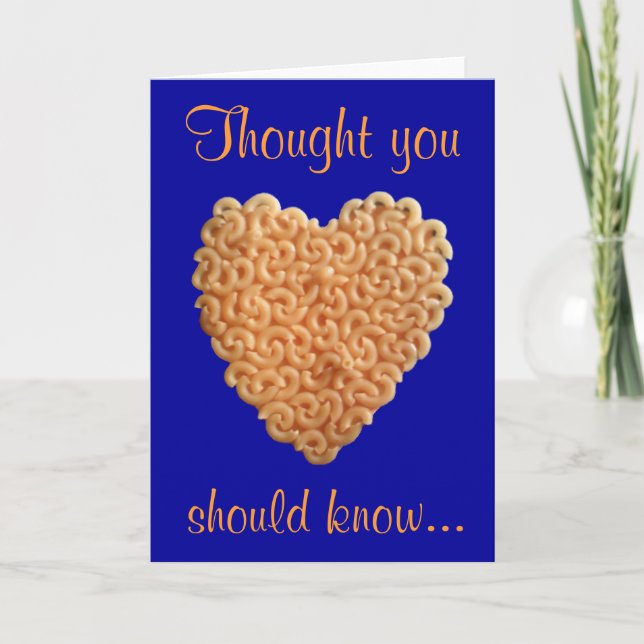 Carte d'amour de macaronis et de fromage (Devant)