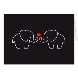 Carte d'amour d'éléphant