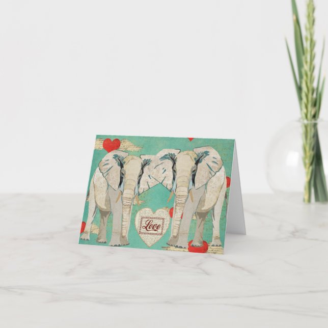 Carte d'amour des éléphants blancs (Devant)
