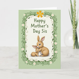 Carte d'amour des mères Lapin Pastel