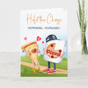 Carte d'amour drôle pour pizza