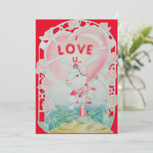 Carte d'amour du lapin pour la Saint-Valentin