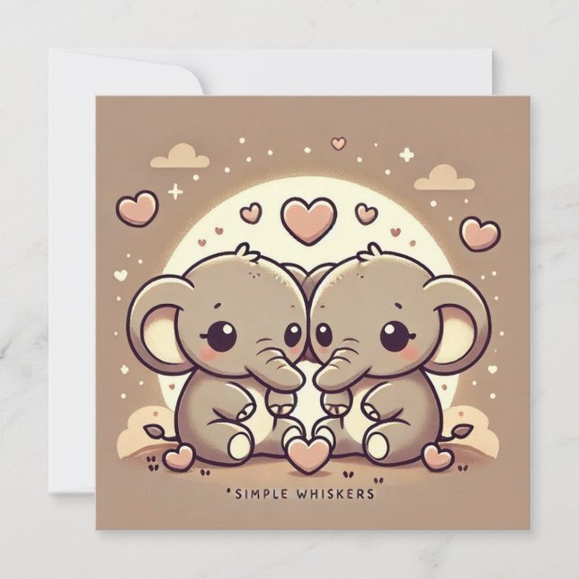 Carte d'amour éléphant (Devant)