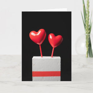 Carte d'amour en béton Cœurs Rouges