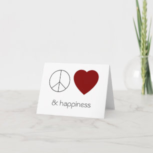 carte d'amour et de bonheur pour la paix