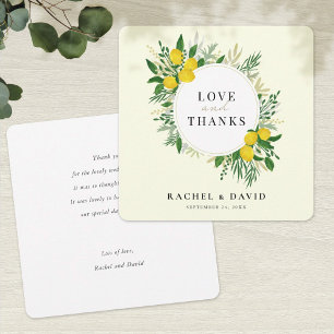 Carte d'amour et de remerciement Mariage au citron