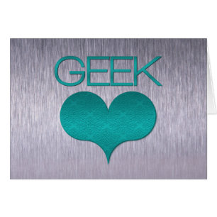 Carte d'Amour geek (Coeur), Turquoise