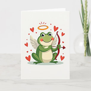 Carte d'amour Grenouille Cupidon
