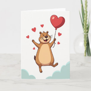 Carte d'amour Joyeuse de la Marmotte