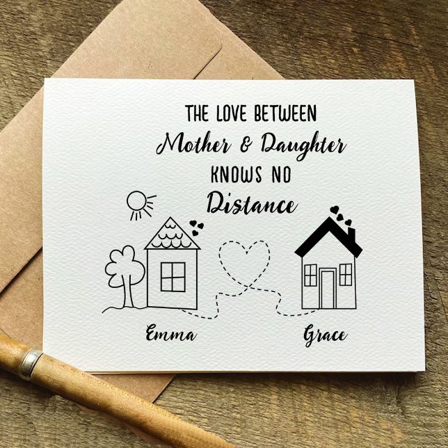Carte d'amour longue distance de la fille pour mèr (Daughter Long Distance Love Card for Mother)
