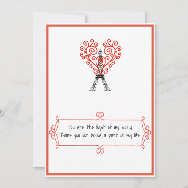 Carte d'amour Lumière de ma vie (Devant)