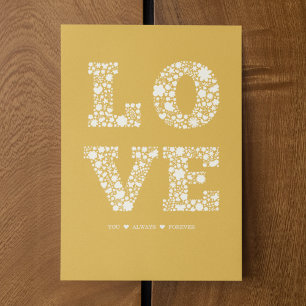 Carte d'amour moutarde "AIME-Toi, Toujours, Pour T