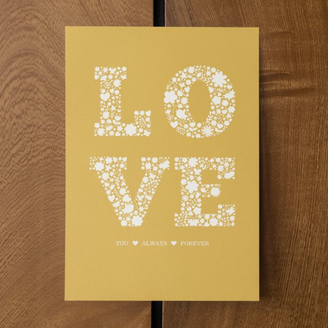 Carte d'amour moutarde "AIME-Toi, Toujours, Pour T (Créateur téléchargé)
