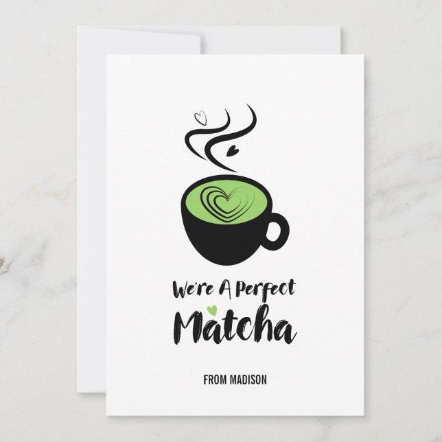 Carte d'amour parfaite Matcha Valentine (Devant)