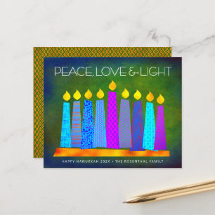 Carte d'amour pour la paix Hanoukka Boho Budget