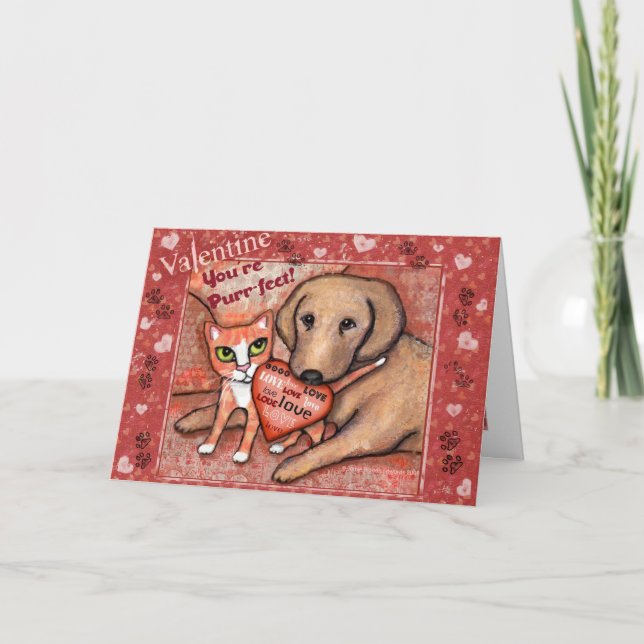 Carte d'amour pour les chats et les chiens de la S (Devant)