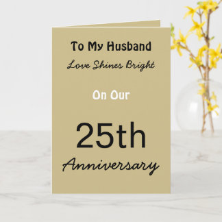 Carte d'amour pour mari pour le 25e anniversaire.