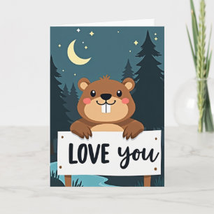 Carte d'amour pour un mignon animal de la forêt