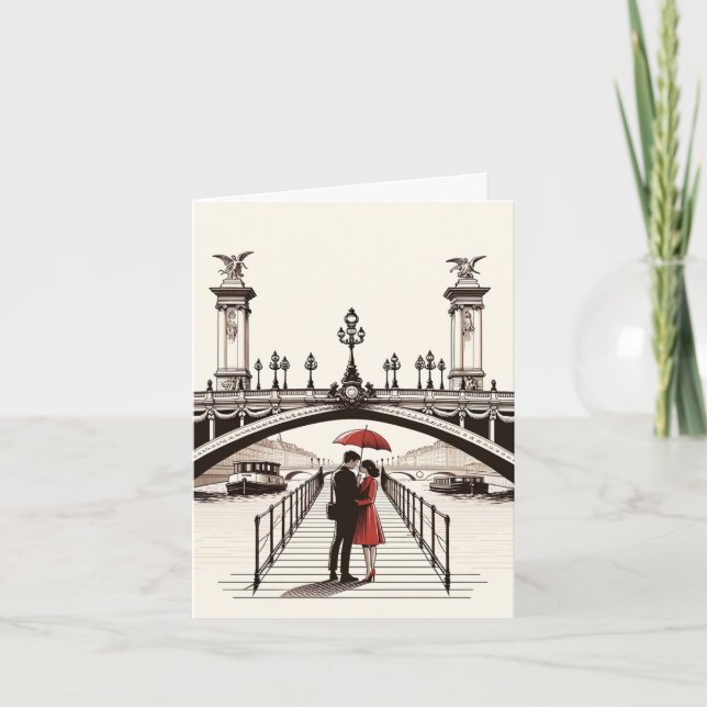 Carte d'amour romantique parisienne - Célébrez vot (Devant)