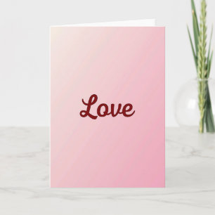 Carte d'amour rose minimaliste