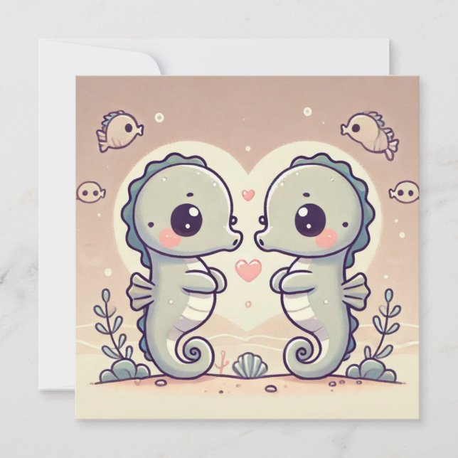 Carte d'amour Seahorse (Devant)