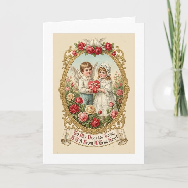 Carte d'amour Simple Chérubin (Devant)