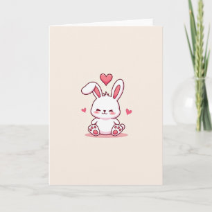 Carte d'amour simple et mignonne de lapin